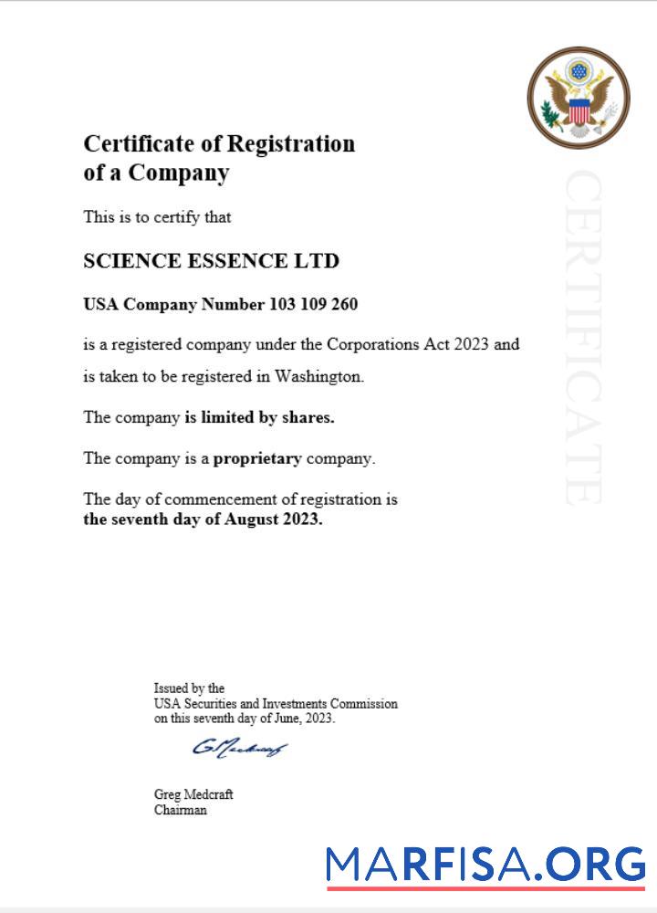 Printable USA business registration certificate Word and PDF template